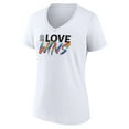 thumbnail image 2 of Women's White Seattle Kraken Love Wins V-Neck T-Shirt, 2 of 3