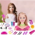 thumbnail image 4 of Twfbrm 35PCS Pretend Play Hair Styling Set Hair Styling Doll Head Makeup Kit for Girls with Hairdryer Curling Iron Hairpins Accessories Kit Birthday Gifts for 3 4 5 6+ Years Old Toy, 4 of 4