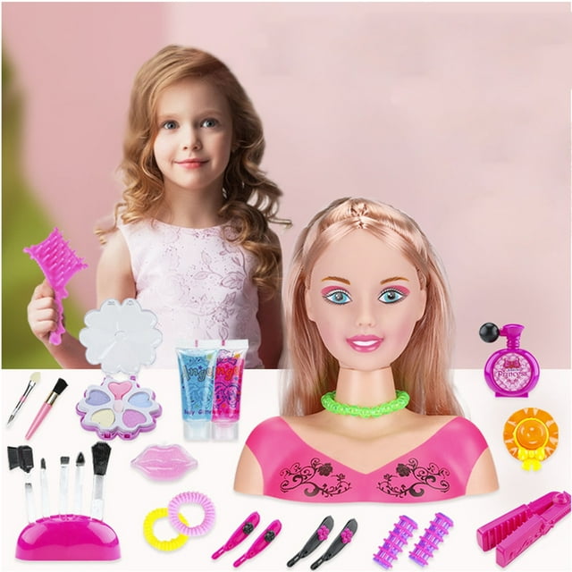 HWRETIE Cabeza De Muñeca Para Peinar Y Maquillar Para Un Juego Creativo Muñeca De Lujo Para Peinar Y Maquillar Para Una Diversión Imaginativa