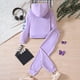 thumbnail image 2 of Gibobby Conjunto de pantalones para niños Tops y pantalones estampados de manga larga para niñas pequeñas, conjunto de 2 uds de ropa de otoño para niños(Morado, 3-4 Años), 2 of 5