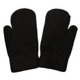thumbnail image 3 of Naierhg 1 Pair Adults Mittens Thickened Stretchy Soft Fuzzy Cozy Cold Resistant Solid Color Windproof Winter Gloves Black, 3 of 8