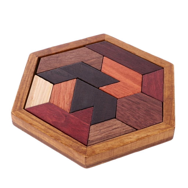 Juguetes de madera Brain Teaser Juego Rompecabezas de formas geométricas perfke Rompecabezas de madera