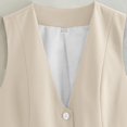 thumbnail image 6 of Women Clearance Women's Casual Jackets Women's V Neck Buttons Vest Summer Fashion Elegant Chic Sleeveless Single OuterwearVests Female Casual Waistcoat Tops, 6 of 8