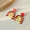 thumbnail image 4 of Opolski 1 Pair Drop Earrings Geometric U Shape Colorful Polymer Clay All Match Bohemian Stud Earrings for Dating, 4 of 8