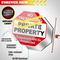 thumbnail image 4 of ANLEY Private Property Aluminum Warning Sign, Trespassers Will Be Prosecuted - No Trespassing Security Alert, 4 of 6