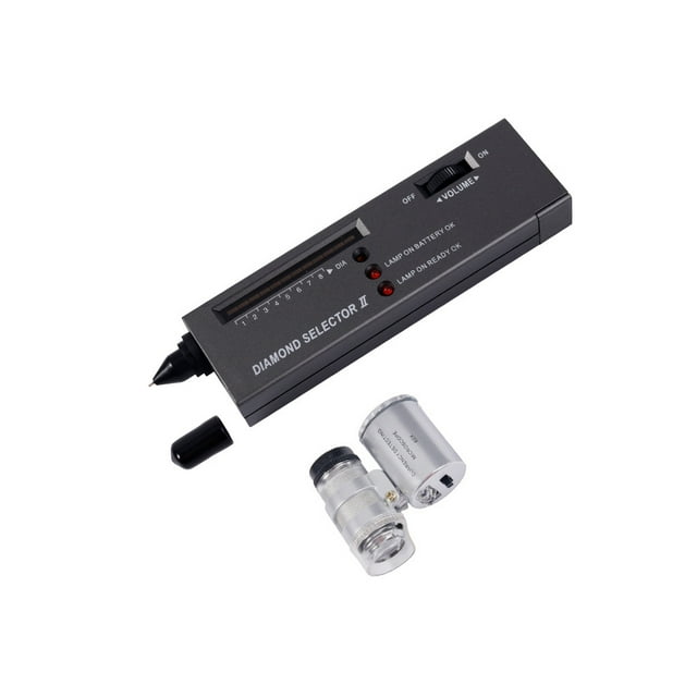 Riwesomey Probador de piedra eléctrico con luz LED, lupa, joyería, Detector de precisión, prueba de identificación profesional Joyas, gemas y relojes Riwesomey TO008538-00B