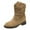Kaki, variante sur Bottes à la Cheville pour Femmes Leozcaa, Bottes de Cowboy Décontractées, Bout Rond, Talon Bas Épais, Bottillons d'Hiver en Suède Style Western