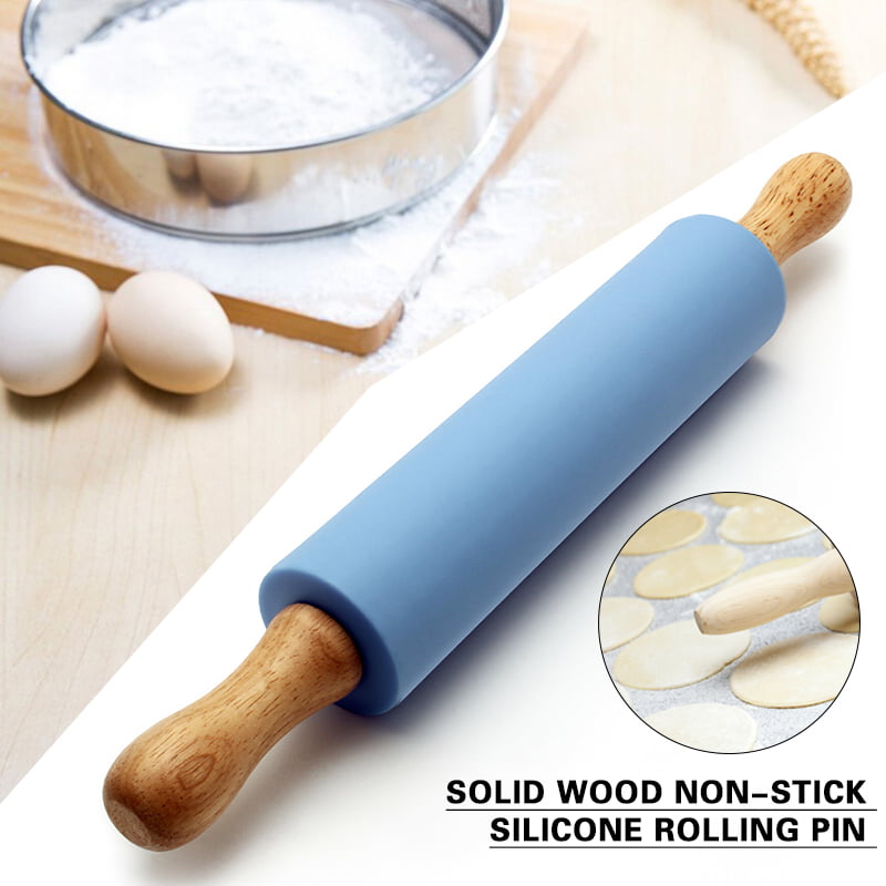 Wood Rolling Pin Bread Flour Dough Traditional Non Stick Roller Kitchen Tool S/L 