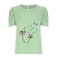 thumbnail image 5 of IROINNID Women's Summer Printed Casual Ruffle Short Sleeve Summer Tops, 5 of 7