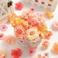 thumbnail image 3 of Scheam 20 Pcs Orange Artificial Flower Heads,Mini Faux Flower Heads,Multicolor Silk Daisy Flower Heads,Fake Peony Small Rose Flowers,for Wedding Birthday Party DIY Craft Decoration, 3 of 7