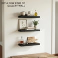 thumbnail image 6 of Topcobee Floating Wooden Shelves for Wall, Modern Design Shelves for Bedroom, Bathroom, Kitchen, Hanging Shelf for Books/Decor/Organization, Floating Display Shelf for Living Room, Black, 3Pcs, 6 of 10
