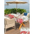 thumbnail image 4 of Outdoor Tablecloth with Umbrella Hole and Zipper, Valentine's Day Rectangle Table Cloth 54x80 Inch Waterproof Tablecloth, Pink Love Heart Country Eucalyptus Farm Wooden Picnic Table Cover for Patio, 4 of 7