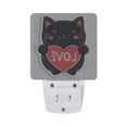 thumbnail image 2 of Valentine Black Cat with Heart Love LED Night Light with Smart Sensor Plug Into Wall Dusk to Dawn 2 packs, 2 of 7