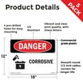 thumbnail image 2 of Corrosive OSHA Danger Rigid Plastic Sign 18 Inch x 12 Inch - 5 Pack, 2 of 8
