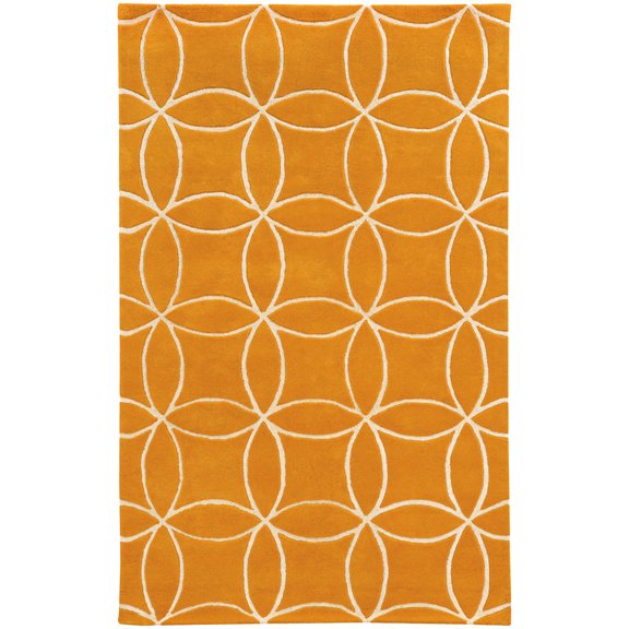 Pantone Optic Area Rug 41105 Yellow Circles Loops 8' x 10' Rectangle