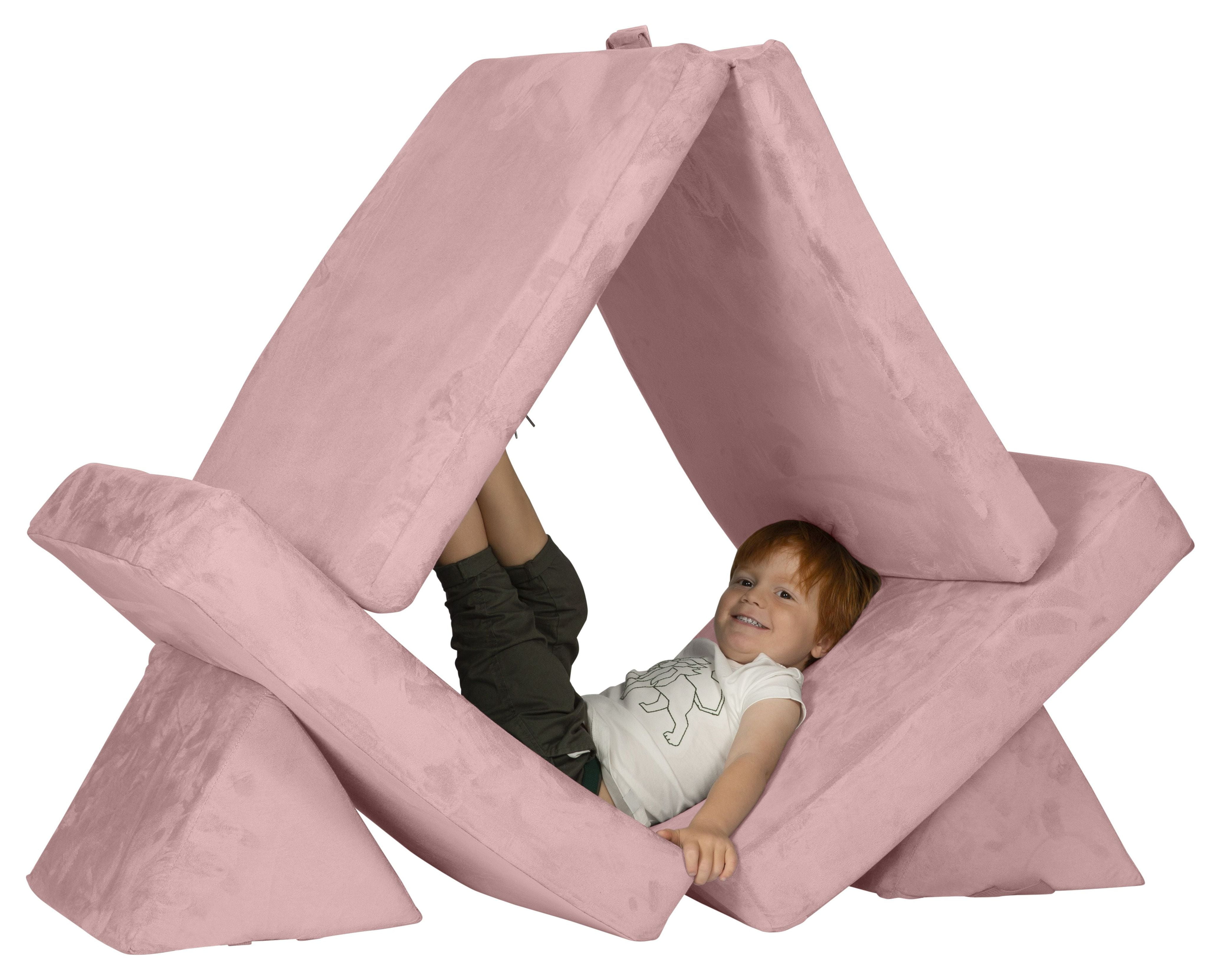 Huddle Customizable Kids Play Foam Couch, Pink, 4 Pieces, for Toddlers Ages 2+