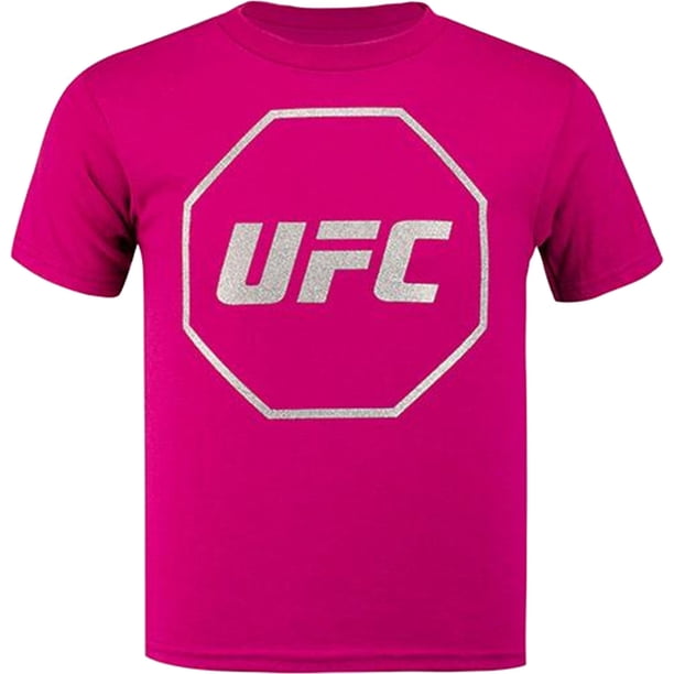 Camiseta gráfica con logotipo brillante de UFC para niñas, rosa, 4