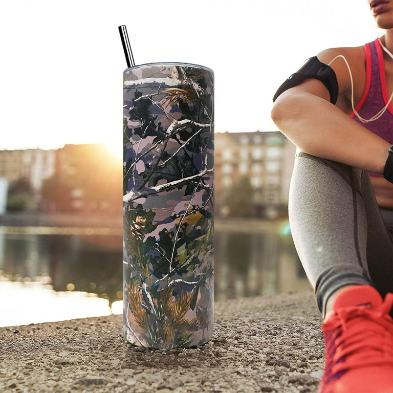 Ceovfoi Camo Tumbler with Lid and Straw, Hunting Gifts for Men