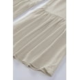 thumbnail image 4 of ABPHQTO Pantalones de pierna ancha con volantes y cintura alta con fruncido caqui para mujer, 4 of 5