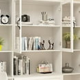 thumbnail image 5 of KULAGAGA Large Bookcase Display Cabinet with Glass Door, 6-Door Kitchen Pantry Storage Cabinet with 3 Drawers and Open Shelf for Living Room, White, 5 of 8