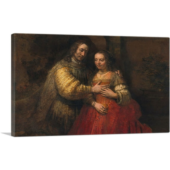 ARTCANVAS The Jewish Bride 1667 Canvas Art Print by Rembrandt van Rijn - Size: 60" x 40" (0.75" Deep) (3-Piece)