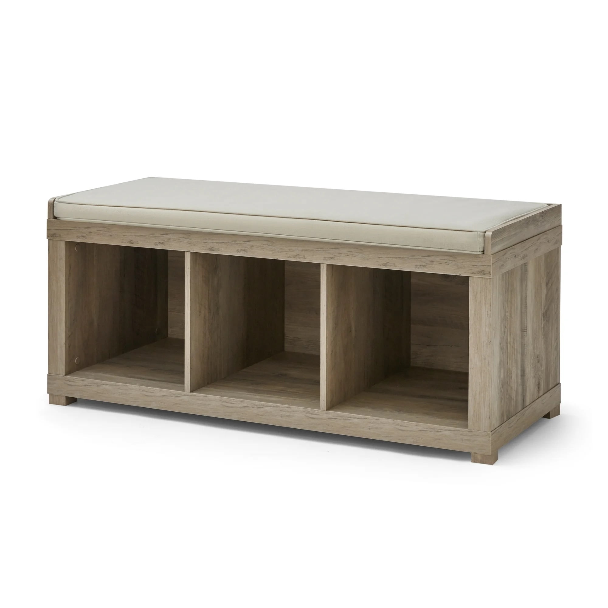 Better Homes & Gardens 3-Cube Storage Bench, Rustic Gray