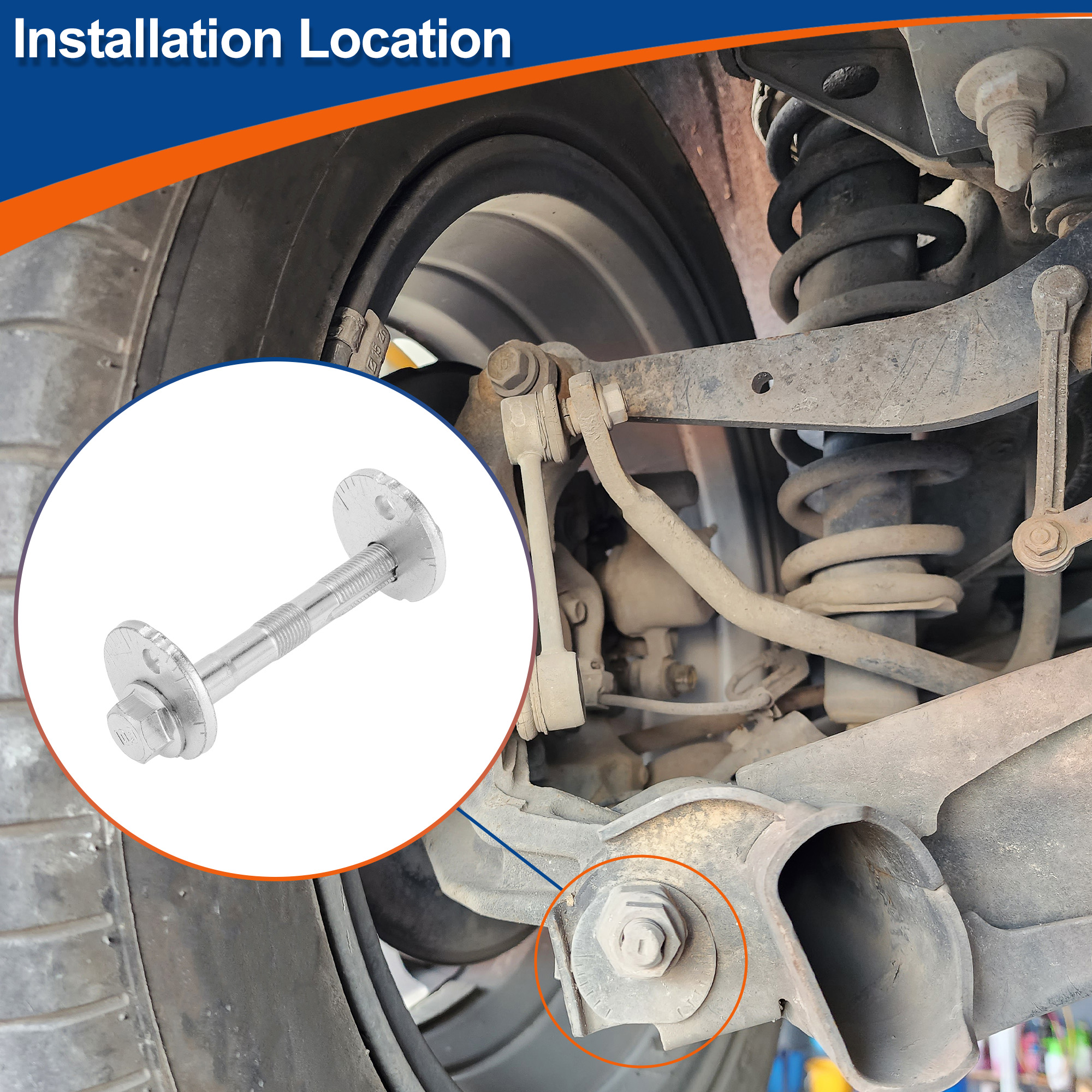 Unique Bargains Camber Alignment Bolt For Toyota Hilux Vigo 2004-2019 With Nuts Washers
