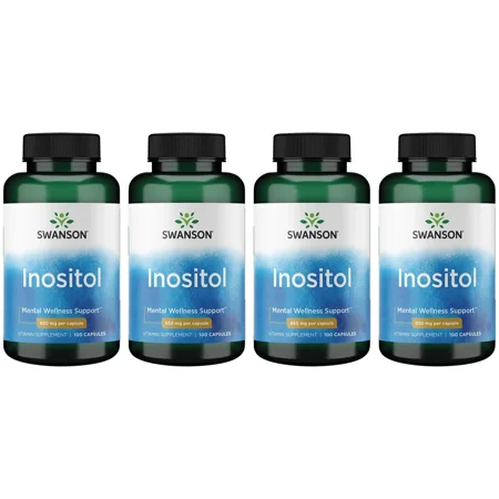 Swanson Inositol 650 Milligrams 100 Capsules (4 Pack)