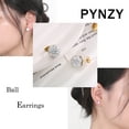 thumbnail image 2 of PYNZY Crystal Ball Earrings Stud 14K Yellow Gold Plated Bling Unisex Dainty Studs Jewelry 10MM, 2 of 4