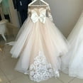 thumbnail image 4 of Lace Embroidery Sheer Long Sleeves Kids Trailing Gowns, 4 of 5