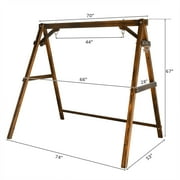 Zimtown Porch Swing Frame Swing Stand A-Frame 600lbs Wooden Carbonized 4FT