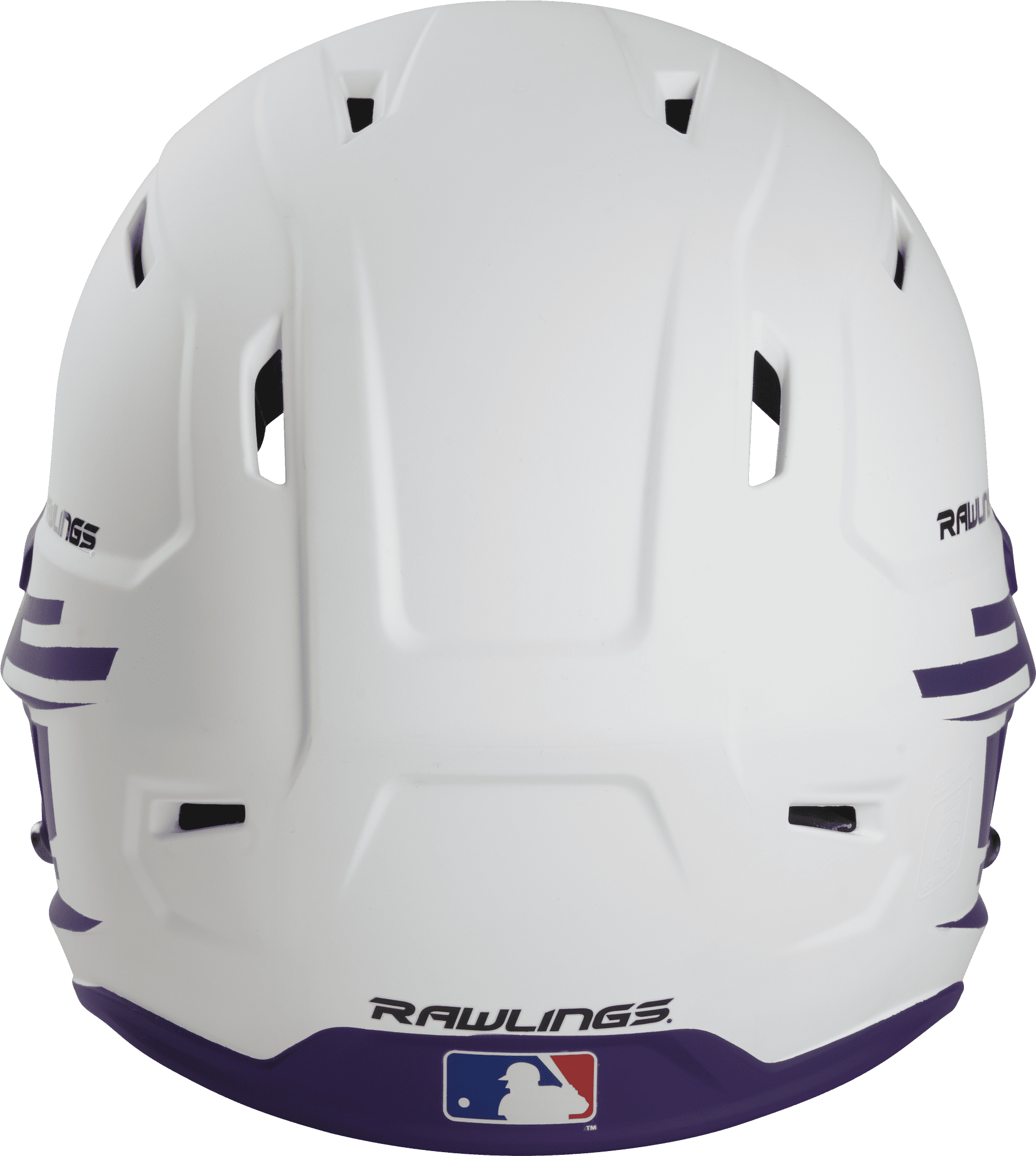 Rawlings Mach Ice Softball Batting Helmet, Senior | White/Purple | Senior