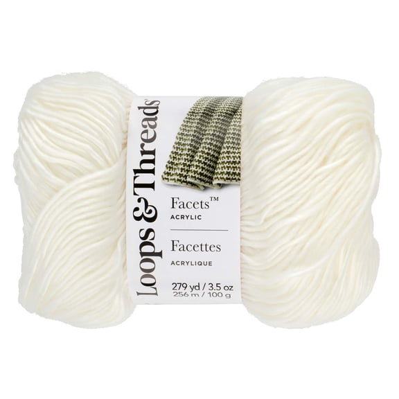 Loops & Threads Facets Yarn - Medium (4) 100% Acrylic, Silky Soft Ombre Yarn with Subtle Sheen for Knitting & Crochet Scarves, Sweaters, Blankets & Crafts, 279 yd / 3.5 oz Skein, 12 Pack