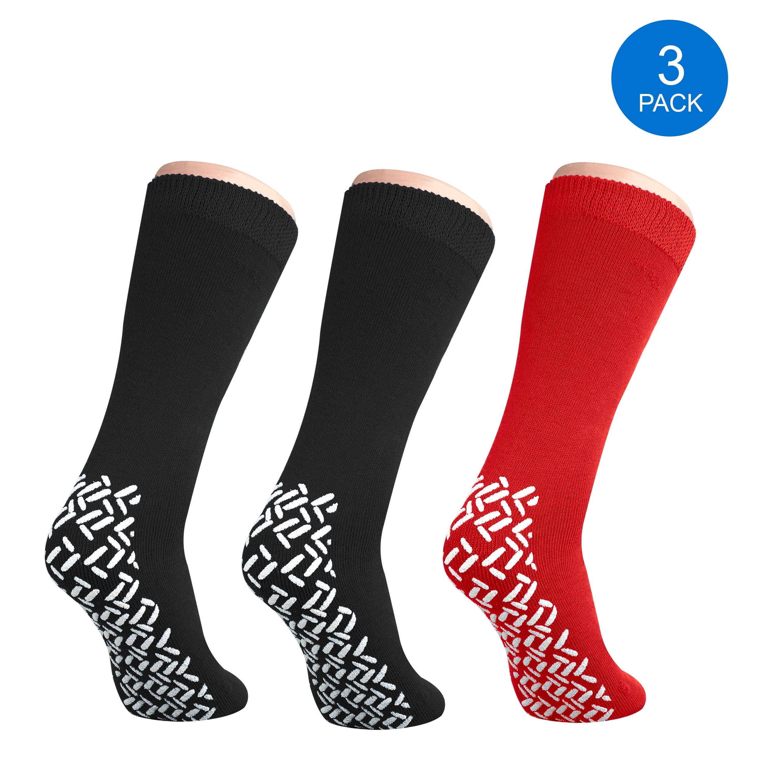 Pack of 3 Pairs - XXXL Non-Skid Bariatric Extra Wide Slipper Socks