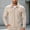Beige, variant on Men's Waffle Knit Zip‑Up Jacket Lapel Collar Casual Coat with Gold‑Tone Button Chest Pockets Beige