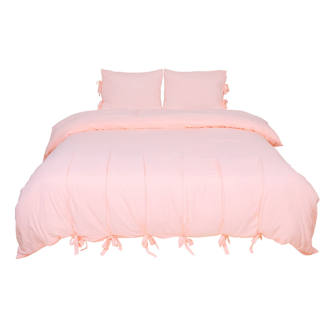 Washed Cotton Bedding Set Comforter Duvet Cover Pillowcase Light Pink King Walmart