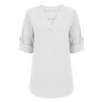 thumbnail image 4 of Breezora Elegant Women's V Neck Chiffon Blouse Soft Flowy Long Sleeve Pullover Top Lightweight Wrinkle Resistant For Work And Special Occasions S Size White, 4 of 8