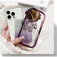 thumbnail image 4 of Astronaut Hidden Stand Phone Case for iPhone 12 Pro Max,Cute Astronaut Lens Camera Protector Kickstand Luxury Glitter Bling 6D Electroplated Clear Soft TPU Protector for Men Women White, 4 of 16