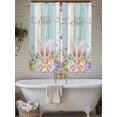 thumbnail image 4 of Easter Bathroom Window Curtain, Spring Rabbit Ear Eggs Floral Butterfly Wooden Light Filtering Coffee Kitchen Curtains, Bedroom Living Room Curtains 2 Panel 84"x63", 4 of 6
