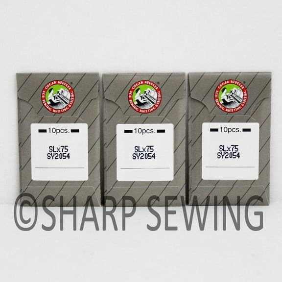 Teamwork 30 ORGAN NEEDLES for SINGER 14U SERGER ( OVERLOCK ) #14  SYS# 2054, SLX75, 16X75