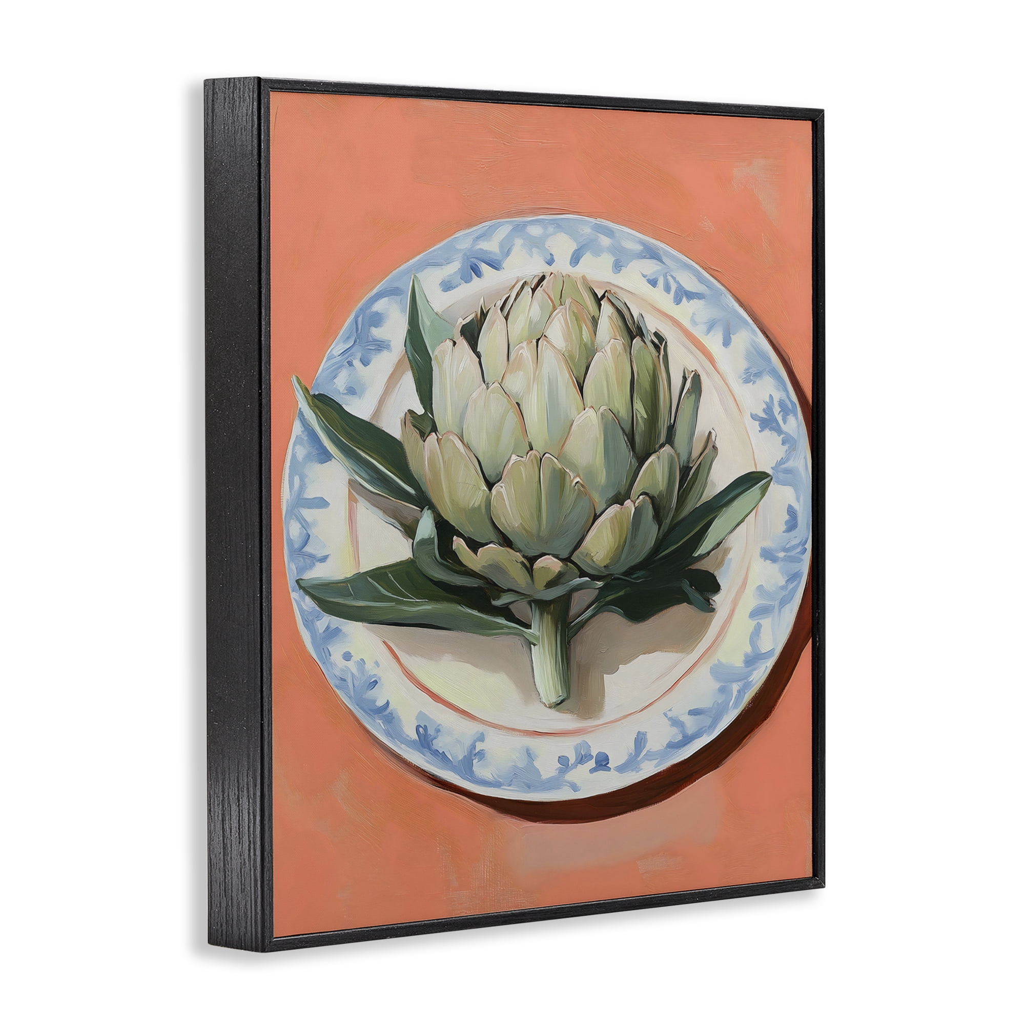 Stupell Industries Retro Artichoke over Orange Black Framed Giclee Art, design by The Prints Vibe