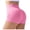 Pink, variant on Womens Gym Impact Booty Shorts 2.5" Low Rise Hidden Scrunch Lifting Seamless Workout Running Biker Hot Shorts (Coffee, L)