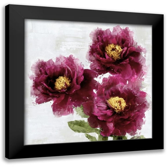 Stevens, Jesse 12x12 Black Modern Framed Museum Art Print Titled - Burgundy Bloom II