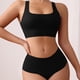 thumbnail image 2 of Conjunto de sujetador deportivo para mujer: estilo camiseta sin aros, relleno extraíble, fruncido en la parte superior, tallas S-XL., 2 of 6