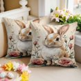 thumbnail image 2 of Easter Decorative Throw Pillow Covers 16x16 Inch Set of 2 Easter Cute Bunny Home Decor Pillow Cases for Couch, Spring Flowers Cushion Case for Living Room Bedroom Bed Car Chair, 2 of 9