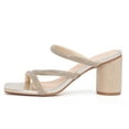 thumbnail image 2 of Womens Sandals Heels Dressy Summer Square Open Toe Sandals Holiday Party Wedding Dress Pumps Shoes Gold Size 8.5, 2 of 7