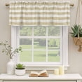 thumbnail image 2 of Cream Striped Curtain Valances for Windows, Kitchen Valance Window Treatments Panel 2 Pack, Farmhouse Vintage Brown Stripes Rod Pocket Short Curtains for Bathroom Bedroom 60 x 18 Inch, 2 of 8