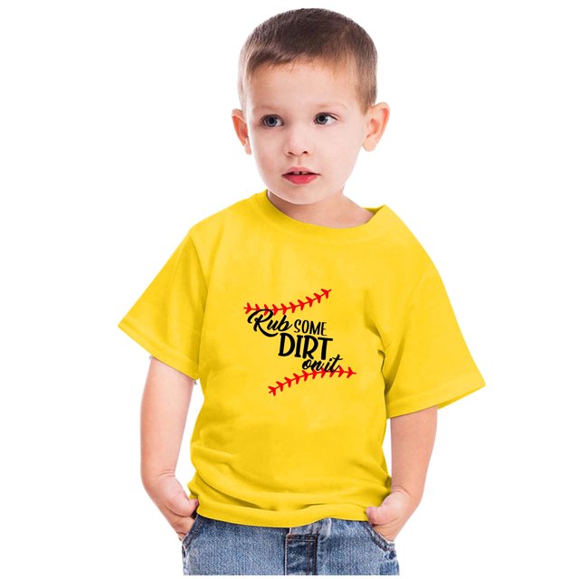 Qertyioot T-Shirts pour Enfants Manches Courtes T-Shirt Graphique Col Rond Crop Top pour Filles et Garçons de 3 à 14 Ans T-Shirt Tee Enfants S10 et Moins