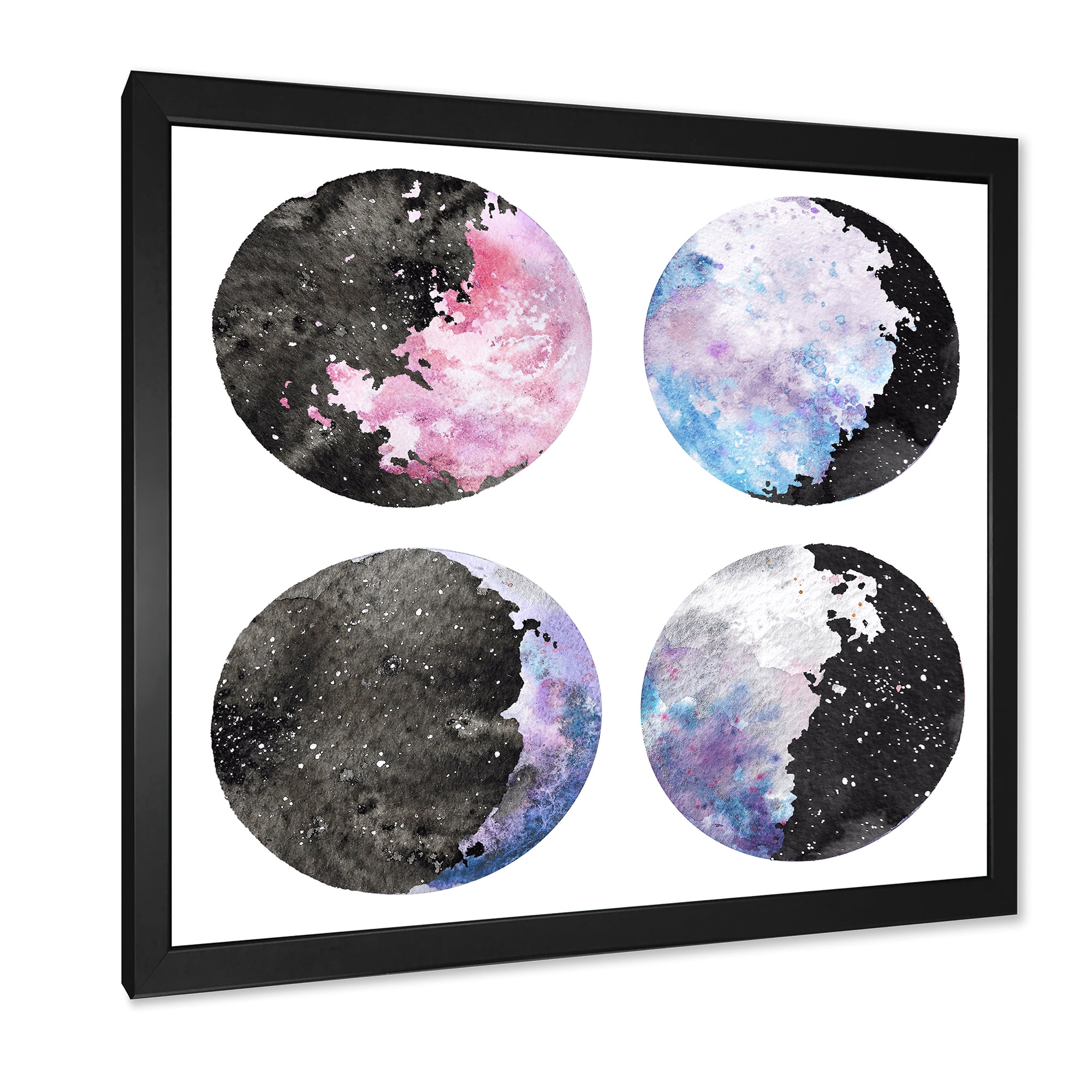 Designart 'Moon Phases With Sky and Stars' Bohemian & Eclectic Framed Art Print
