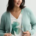 thumbnail image 3 of Plus Size Nine West Sweater Sculpt Ribbed Cardigan Color: Hanover Blue Size: 1X, 3 of 4